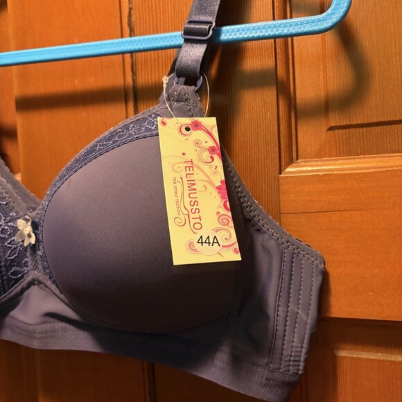 NWT TELIMUSSTO Women's Wireless Comfort Bra  blue 44A - Picture 2 of 5